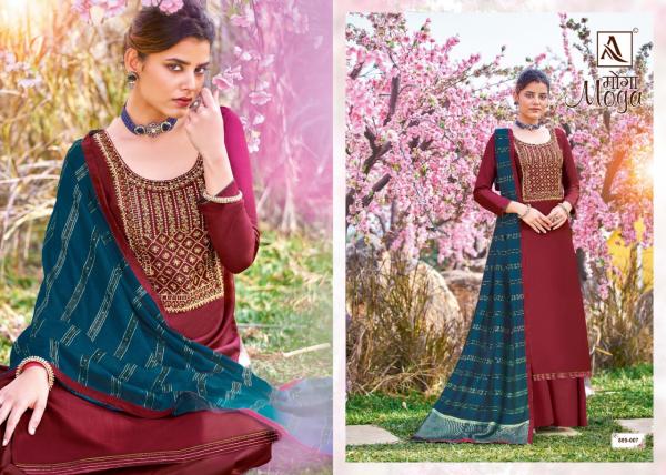 Alok Moga Designer Ethnic Wear Embroidery Dress Materials 